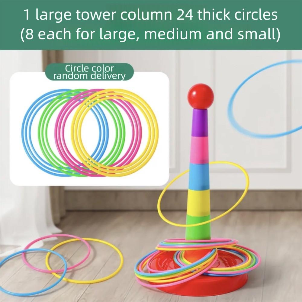Interactive Ferrule Stacked Toys Early Education Hoop Ring Toss Toys Throw Circle Game  Children