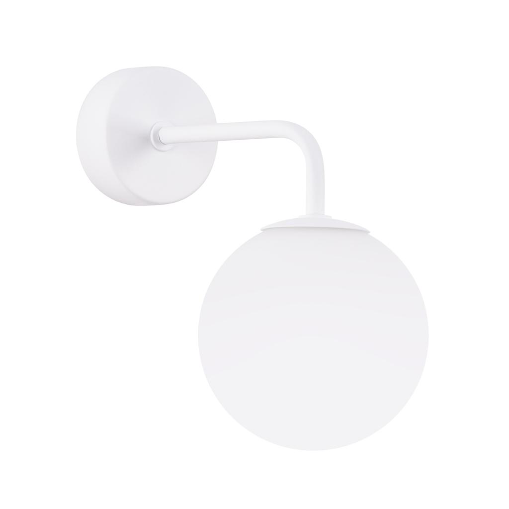 Kinkiet Ścienny Biały Szklana Biała Kula Do Łazienki Przedpokoju 1Xg9 8W Astral Sollux Lighting