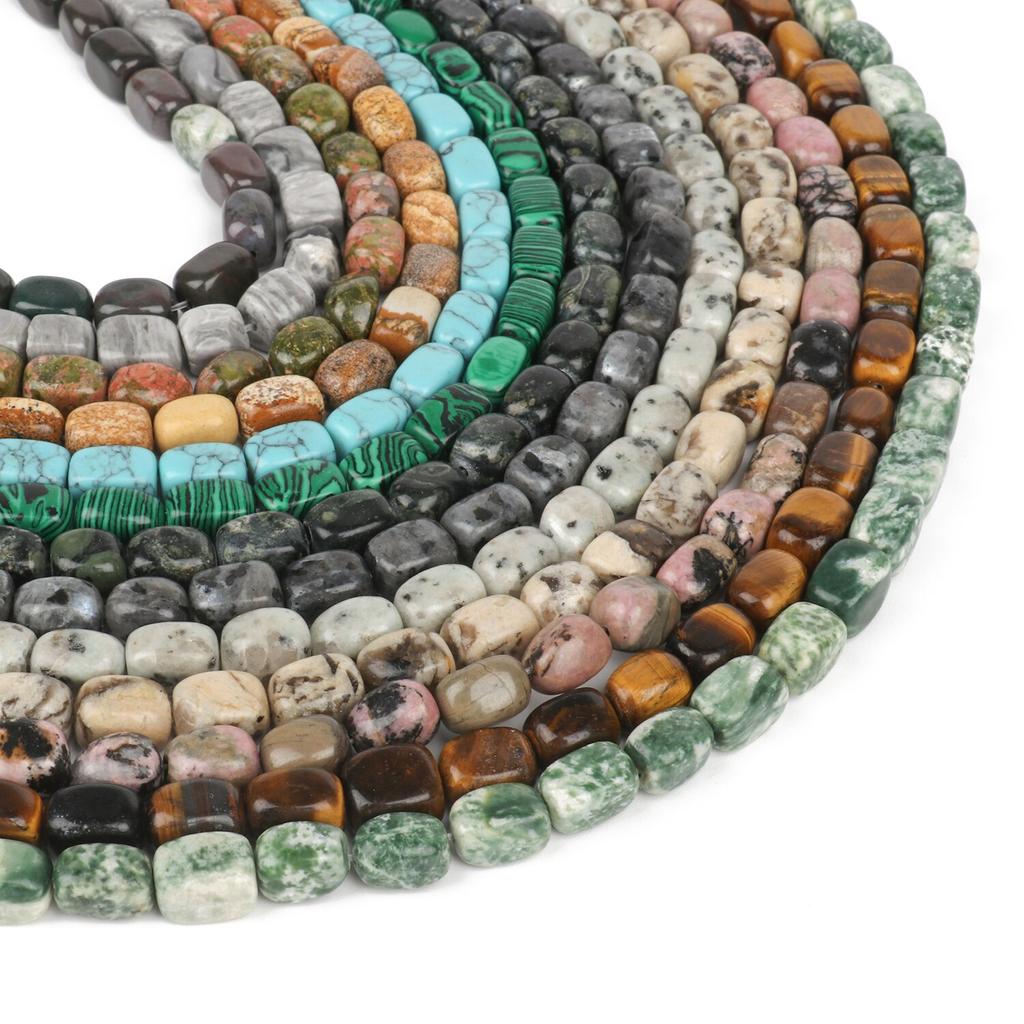 1pcs Natural Opal Tiger Eye Turquoise Jasper Malachite Loose Cube Stone Beads For Jewelry Making Diy Bracelet 8x12mm