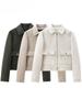 Women's Zipper Jacket Coat New Winter Long Sleeve Pocket Outerwear Coat Short Street Elegant Women's Jacket