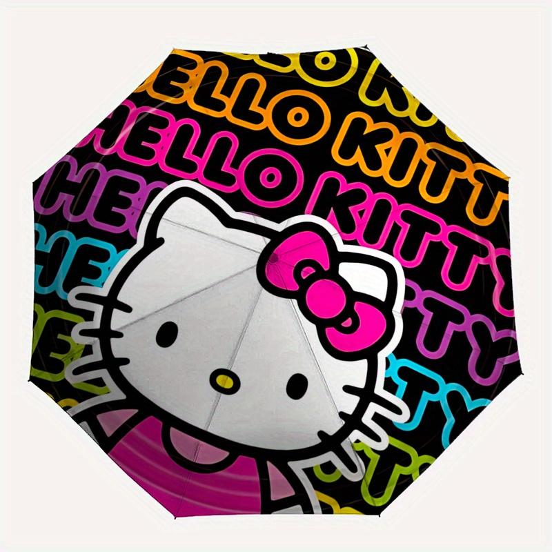 Hello Kitty,Character Design Automatic opening and closing folding umbrella with 8 rib frame and compact travel design,perfect for all occ