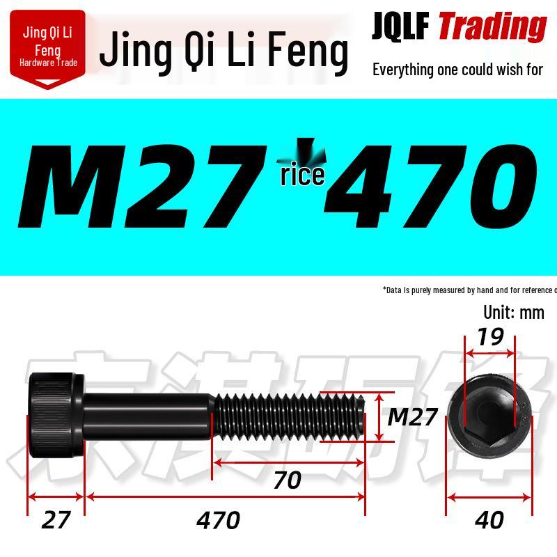 M20-M27 High Strength Blackened Hex Socket Head Cap Screw with Knurled Cylindrical Half Thread