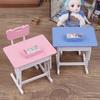 1 комплект миниатюрный кукольный домик школьная парта стул + пенал ролевые игры канцелярская модель для кукольных аксессуаров игрушка