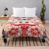 Floral Print Blanket Travel Camping Portable Blanket Flannel Blanket