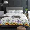 Wild Flower Eucalyptus Sunflower Plant Lavender 3pcs Bedding Set For Double Bed Home Textile Duvet Cover Quilt Cover Pillowcase