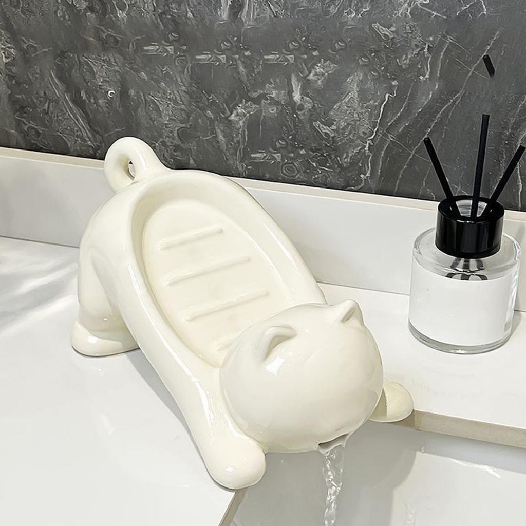 Cat Plastic Soap Box Creative Cute Bathroom Soap Box Storage Rack Bathroom Soap Dish Holder