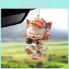 Acrylic With Pendant Cute Cat Listening To Music Design For Auto Interior Decor