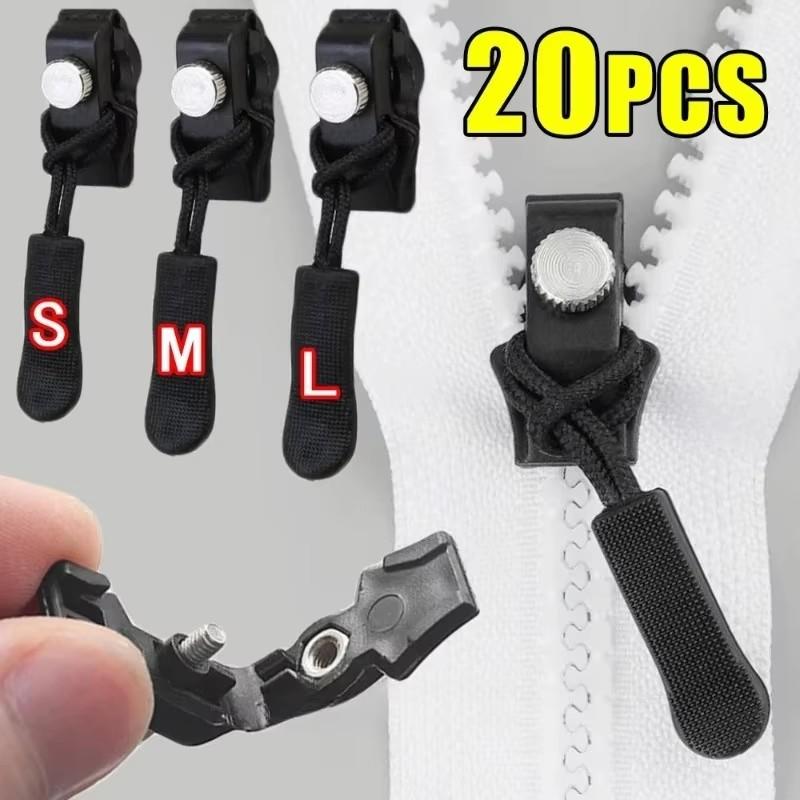 3-60Pcs Universal Zipper Repair Kit Quick Instant Detachable Zipper Head Replacement Zipper Slider Pull for 3 Different Size