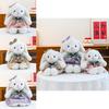 Plush Rabbit Toy With Dress And Bow Decoration For Girls And Kids Snuggle Pillow