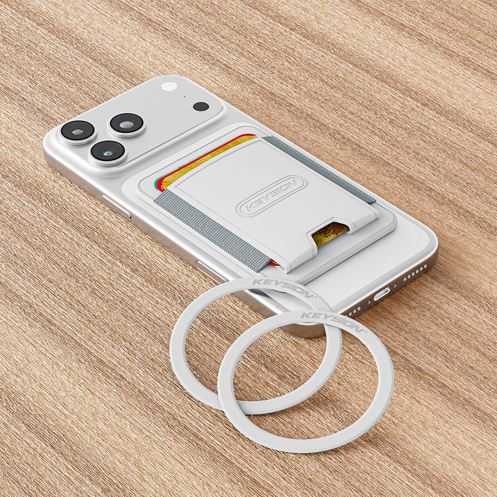 KEYSION Магнитный чехол-держатель для карт MagSafe для iPhone 17 16 15 Pro Max Samsung Huawei Эластичный кошелек-сумка из ПУ кожи Чехол для телефона