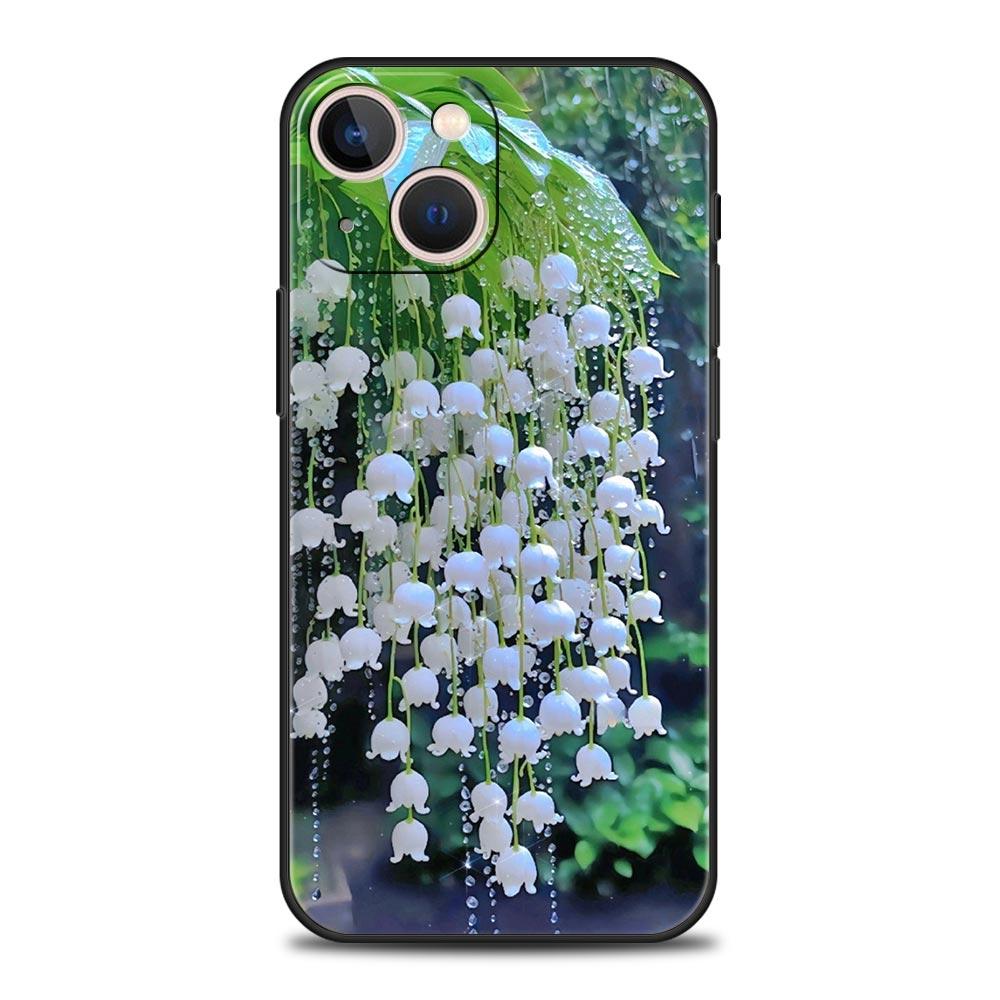 Прозрачный цветочный чехол-бампер Ландыш для iPhone 17 16 15 14 13 12 Pro Max 11 Pro Max 17 AIR Plus Мягкий ТПУ Корпус Сумки