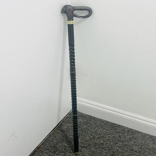 91.44 Cm Victorian Wooden Walking Stick Cane Lion Head Style