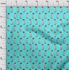 oneOone Cotton Flex Aqua Blue Fabric Racoon Animal Sewing Fabric By The Yard Printed Diy Clothing Sewing Supplies 40 Inch
