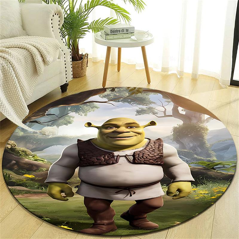 1pc Shrek2 Design Printed Area Round Carpet for Bedroom Living Room Home Decor Rugs Mat Non Slip Mat Rug for Bedside