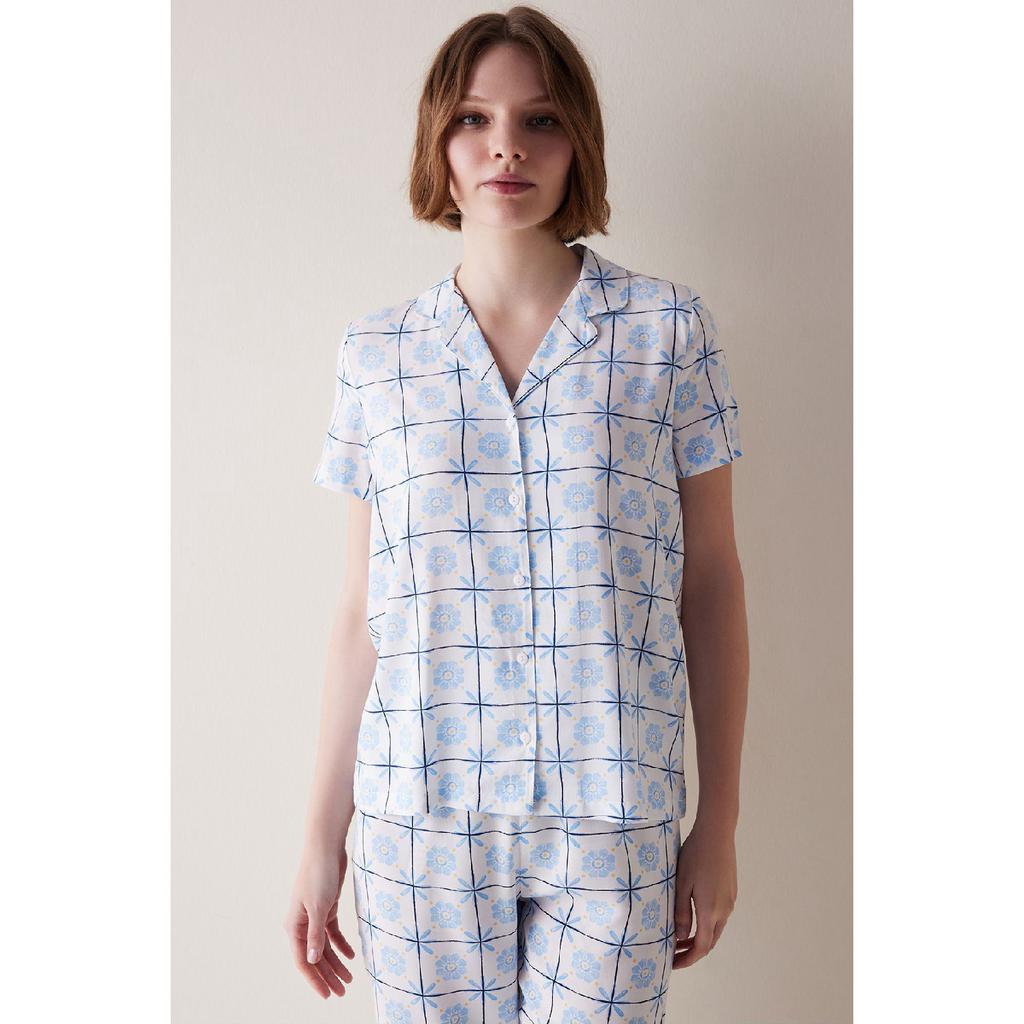 Base Lily Off-white Shirt Pajama Set