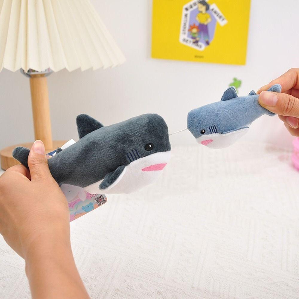 Simulation Sea Animal Plush Toy Kiss Models Pull String Plush Dolphin Shark Doll  Birthday Gift