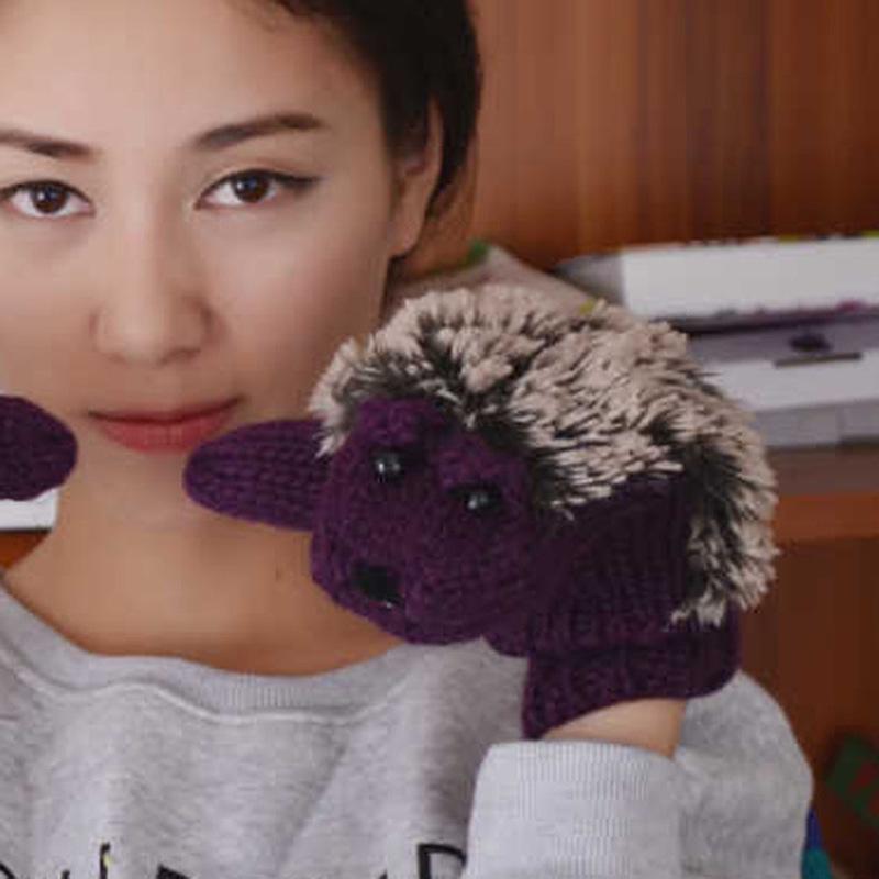 Женские меховые перчатки без пальцев для девочек, вязаные шерстяные варежки, наручные зимние женские перчатки, мягкие варежки