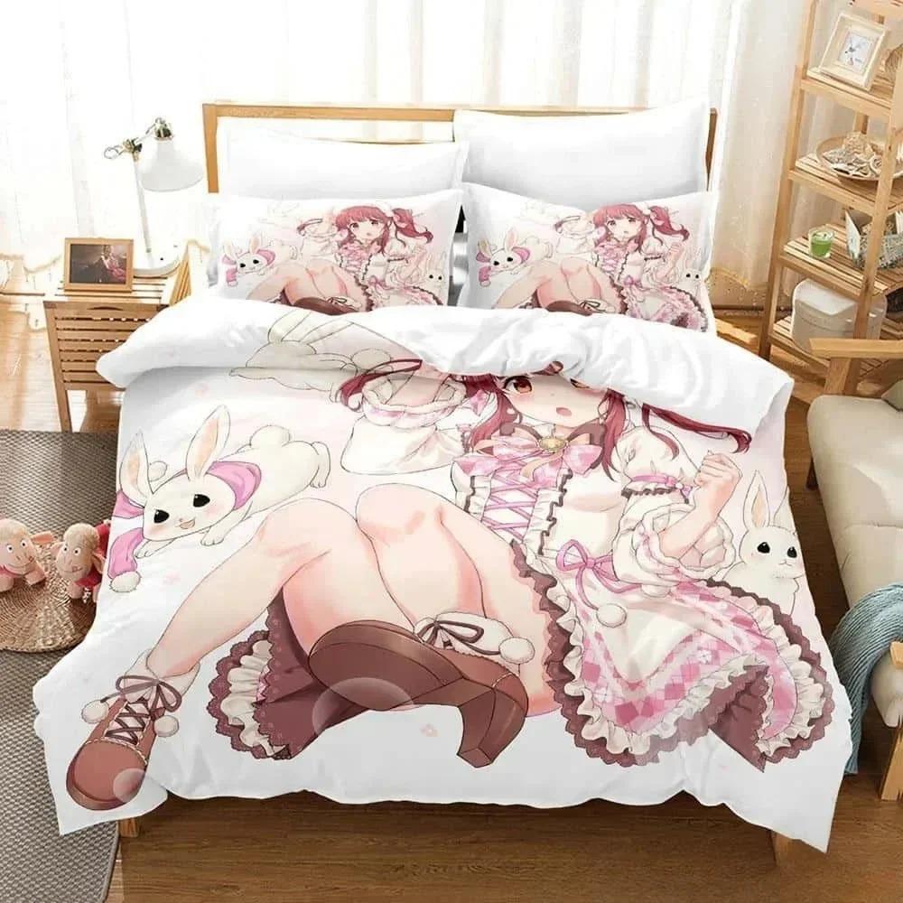 3D Аниме THE IDOLM@STER Чиэри Огата Комплект постельного белья Спальня Мягкие Современные покрывала Удобное Мягкое пододеяльник Удобный чехол для одеяла Наволочка
