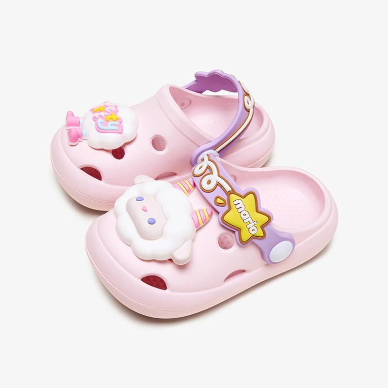Kids Comfortable Cartoon Slide Sandals Girls Boys Soft Sole Indoor Outdoor Beach Footwear In Yellow Gray Pink Blue
