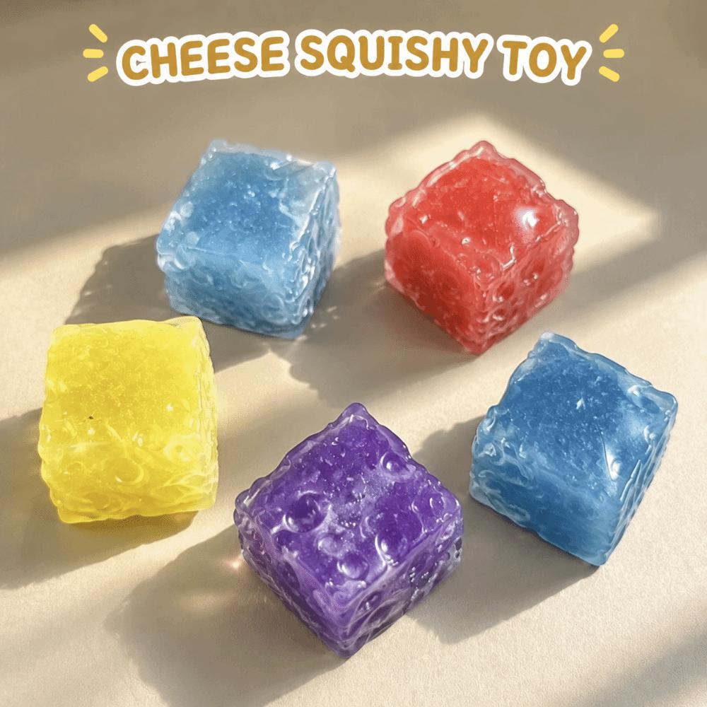 Super Soft Cheese Squeezed Cube Non Rebound Fidget Toy Novelty Cheese Squishy Toy Office Desk Toy