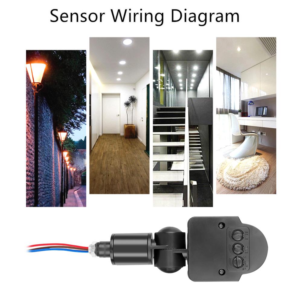 Автоматический инфракрасный PIR датчик движения DC12V, светодиодный сенсор движения, настенный, с таймером, для улицы, 12-вольтовый, выключатель света