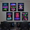 Neon Style Art Retro 80S Gaming Qoutes Posters On The Wall Gamer Gamepad Canvas Painting Boy Game Room Decoration