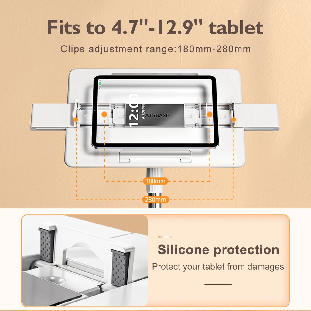 Oatsbasf Держатель для планшета Стенд для iPad Складной Стенд для планшета 4,7-12,9'' Кронштейн для чтения Регулируемый угол Настольный Держатель для книг