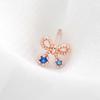 Piercing Ribbon Gold Needle 14K Rose Gold Cubic Blue