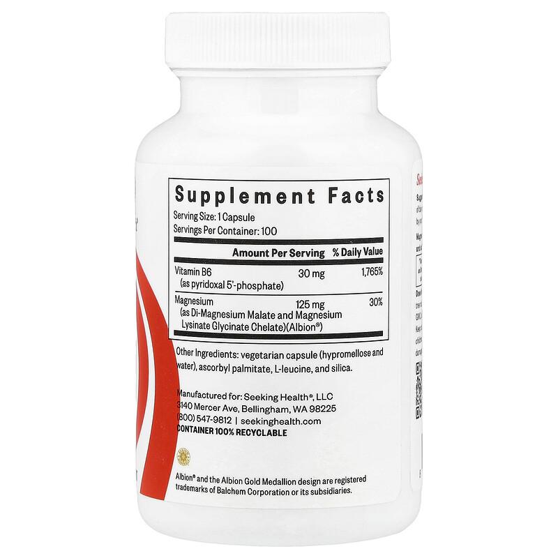 Magnesium Plus with Vitamin B6, 100 Capsules