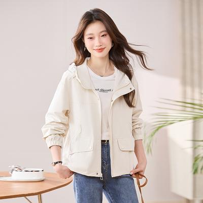 Женский тренч молочного цвета, новая весенне-осенняя женская взрывная версия, для невысоких, суперкрасивое короткое пальто