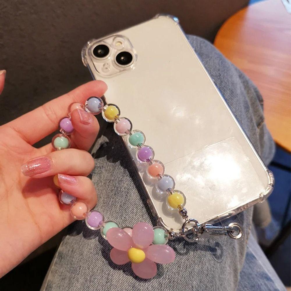 Макарон Цвет Шарм для Мобильного Телефона Ремешок Цветок Бисером Брелок для Ключей от Машины Новый Подвеска для Чехла Мобильного Телефона