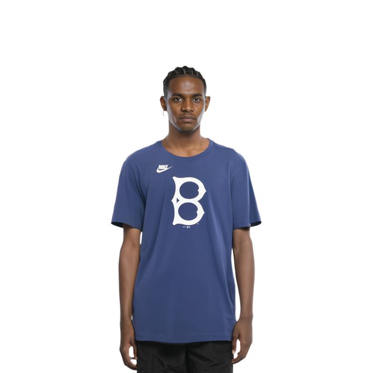 Nike Футболка с коротким рукавом и круглым вырезом с логотипом и надписью X MLB Collaboration, мужские топы, синяя N1994EWKB-UTY