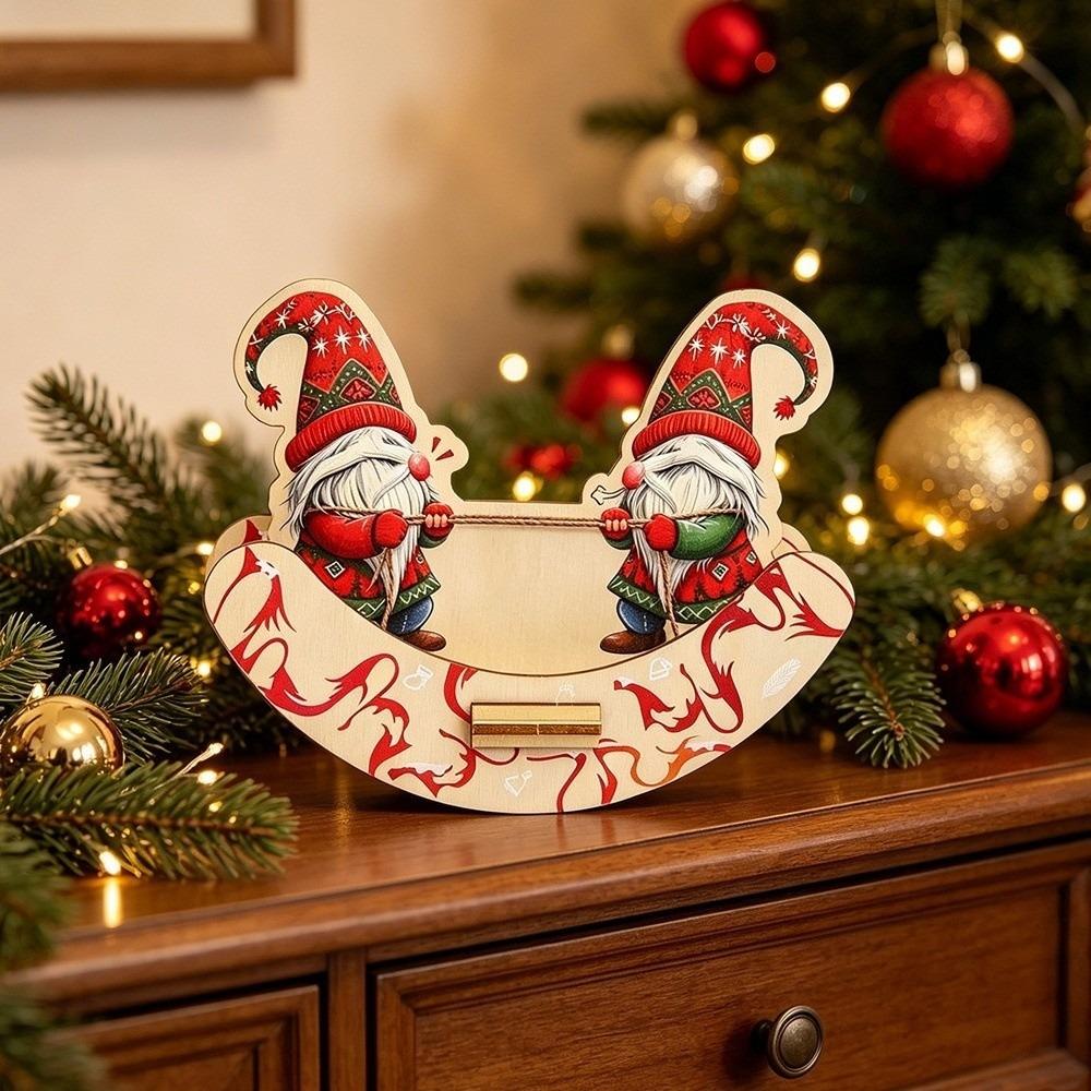 DIY Handmade Christmas Desktop Decor Wooden Santa Claus Ornaments Holiday Table Decor