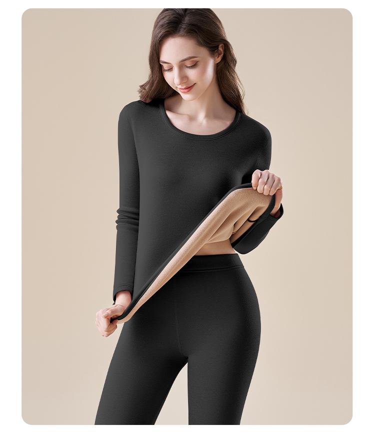 360G Thick Warm Velvet Women's Warm Underwear Base Layer Set