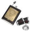 With Cups Funnel Alcohol Wine Container CCCP Pattern Anti Slip Drinkware Whisky Vodka Bottle Kit Hip Flasks 8oz Stainless Steel