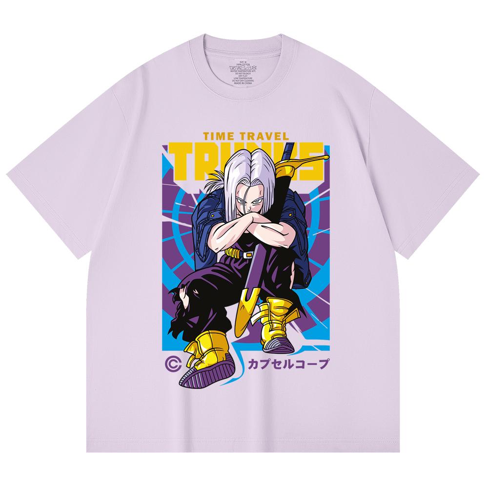230 г/м² 100% хлопок Dragon Ball V71 Принт Future Trunks Унисекс Тяжелая хлопковая футболка