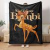 1pc Flannel Bambi Deer Bedding Throw Blanket Sofa Cover Warm Plush Gift Home Decorative for Adults 3D Cartoon Print Comforter