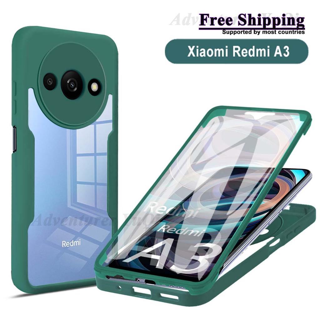 Для Redmi A3 Xiaomi 360 Чехол для телефона Полная защита Протектор экрана Защита объектива камеры Бампер Чехол Funda