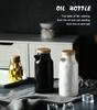 Wooden Cover Ceramic Oil Pot Household Leak-proof Oil & Vinegar Pots Porcelain Kitchen Soy Sauce Pot Oil Tank Seasoning Bottle