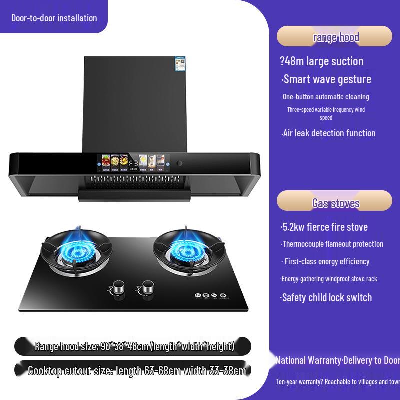 European Style High Suction Kitchen Range Hood: Top Mount T-Type with Automatic Cleaning.