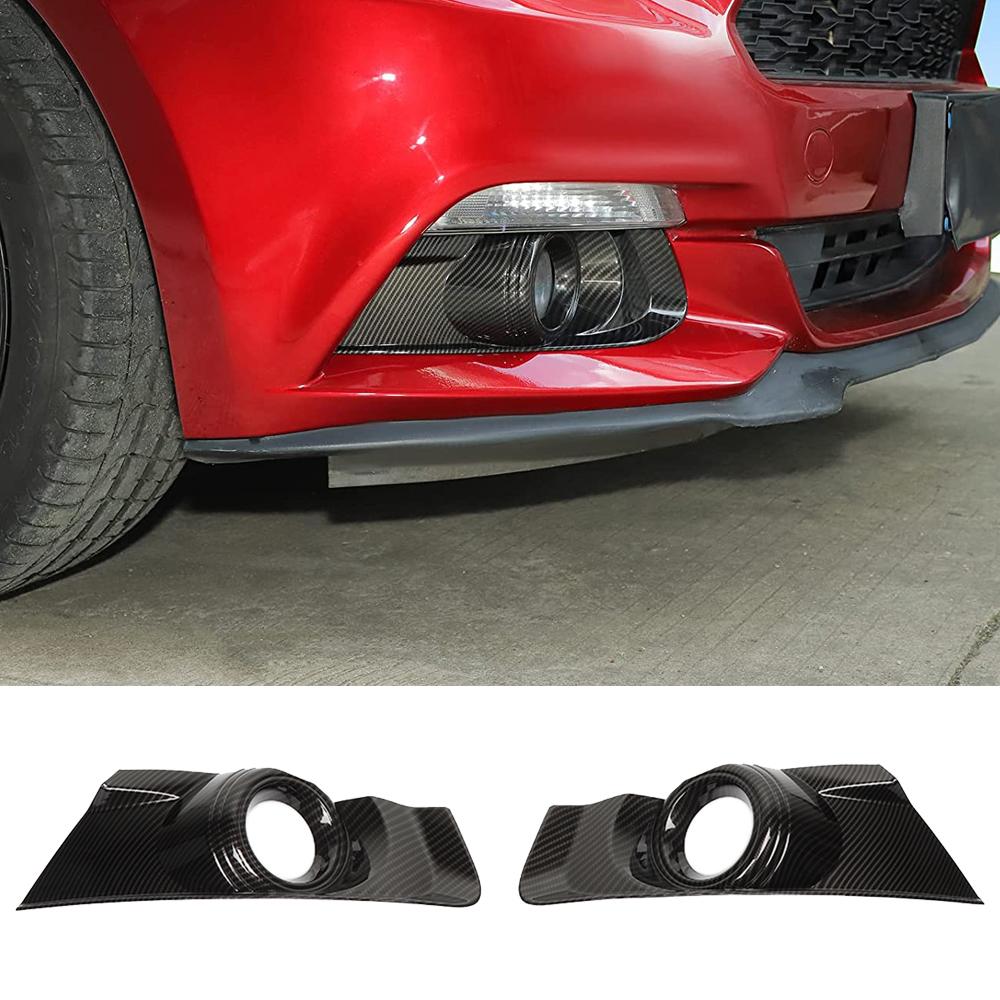 Передний бампер автомобиля, противотуманная фара, рамка, декоративная крышка для Ford Mustang 2015 2016 2017, внешние аксессуары, АБС-пластик, карбон