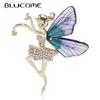 Fashion Inlaid Flower Fairy Brooch High Quality Acrylic Wing Corsage Temperament Coat Suit Pin Jewelry Accessorie