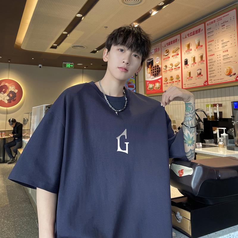 Мужская летняя 2023 футболка оверсайз с коротким рукавом в стиле стритвир