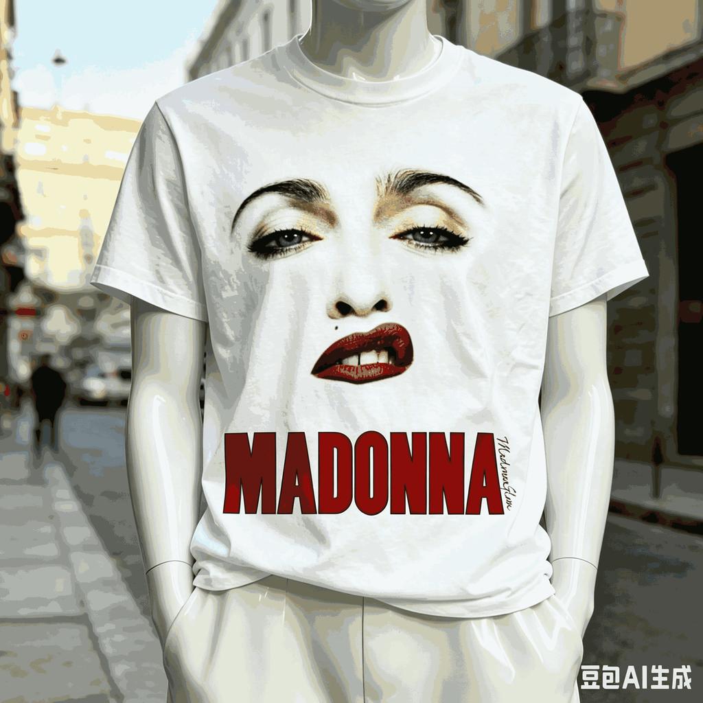Madonna Graphic Print Crew Neck Tshirt For Unisex Unisex Soft Breathable Oversized Unisex Cotton Short Sleeve Tee Hot Product Soft