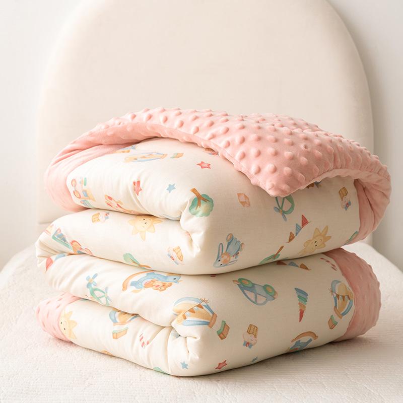 Детское хлопковое одеяло из двойной марли класса А - Всесезонное с соевым наполнителем