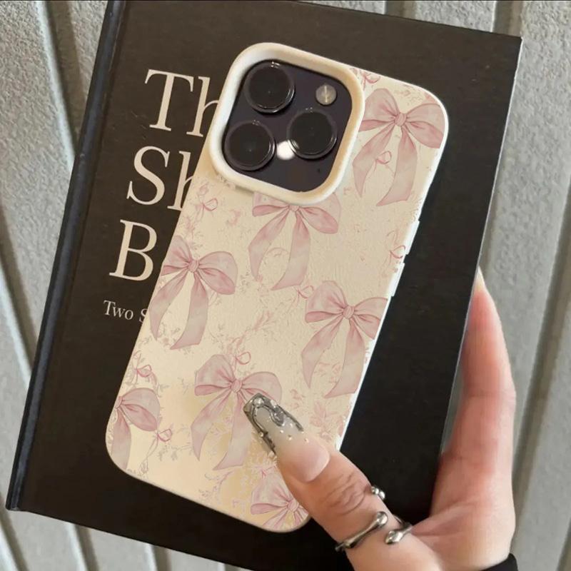Brown Bow Print Design Phone Case For iPhone 17 Pro Max 16 Plus 15 14 13 12 11 Pro Max 16E 17Air XS X XR Soft Cover