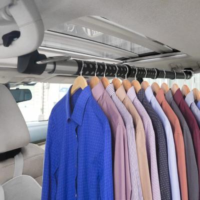 Выдвижная автоматическая штанга для одежды, расширяемые органайзеры для автомобиля, нержавеющее решение для хранения в салоне, простая в использовании в дороге