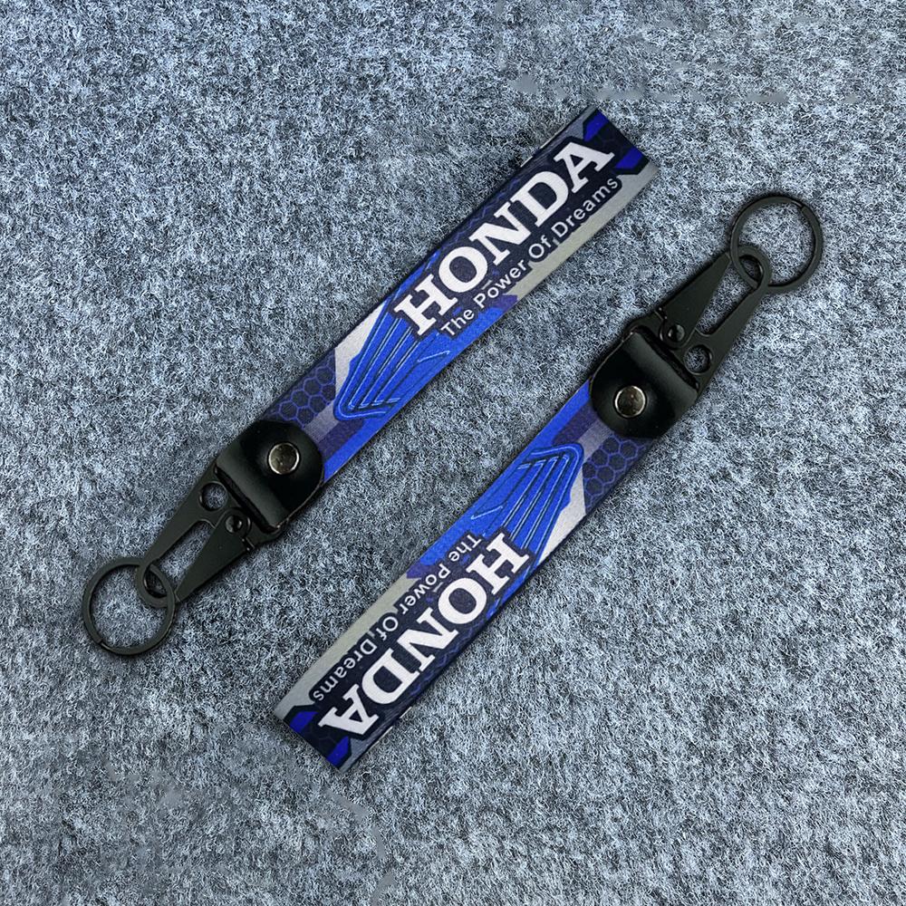 Nylon Rope Motorcycle Keychain Auto Keyring Pendants For Honda Jazz Fit Avancier Crv Accord Pilot City Prelude Mugen Power XR-V ZP8