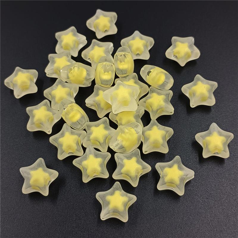 10 шт. Акриловое ожерелье браслет для ювелирных изделий мода ручная работа DIY материал серьги маркировка матовый сердечник пентаграмма бусины