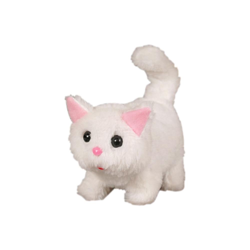 Stuffed Animal Electronic Stuffed Doll Tail Wagging Walking Interactive Cat Boys Girl